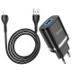 Мережевий зарядний пристрій HOCO N1 Ardent single port charger Lightning cable 12W Black