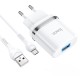 Мережевий зарядний пристрій HOCO N1 Ardent single port charger Micro USB cable 12W White