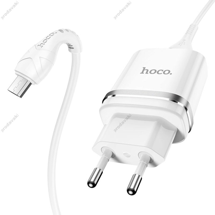 Мережевий зарядний пристрій HOCO N1 Ardent single port charger Micro USB cable 12W White