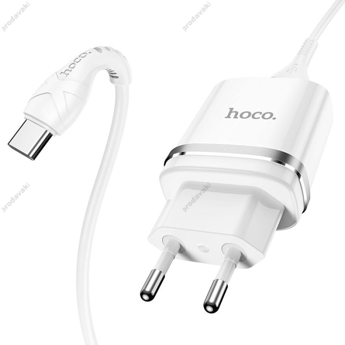 Мережевий зарядний пристрій HOCO N1 Ardent single port charger Type-C cable 12W White