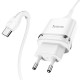 Мережевий зарядний пристрій HOCO N1 Ardent single port charger Type-C cable 12W White