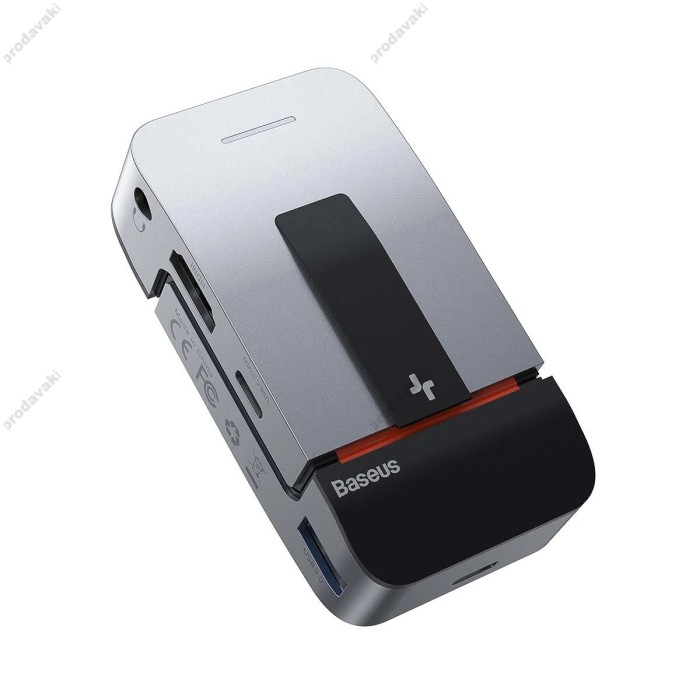 USB-Хаб Baseus Armor Age Bracket 9в1 Type-C to HDMI+3xUSB 3.0+3.5 mm Jack+RJ45+3xUSB-C Grey CAHUB-AJ0G
