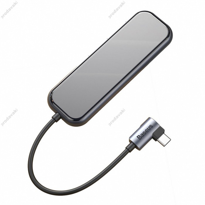 USB-Хаб Baseus Multi-functional 5в1 Type-C to 4xUSB3.0+PD Deep Grey CAHUB-EZ0G