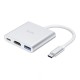 USB-Хаб Hoco HB14 Easy Use adapter 3в1 Type-C to HDMI+USB 3.0+PD Silver