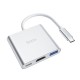 USB-Хаб Hoco HB14 Easy Use adapter 3в1 Type-C to HDMI+USB 3.0+PD Silver
