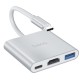 USB-Хаб Hoco HB14 Easy Use adapter 3в1 Type-C to HDMI+USB 3.0+PD Silver
