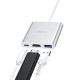 USB-Хаб Hoco HB14 Easy Use adapter 3в1 Type-C to HDMI+USB 3.0+PD Silver