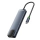 USB-Хаб ZAMAX 6в1 Type-C to HDMI+PD+USB C+USB3.0+USB3.1+RJ45 Space Grey