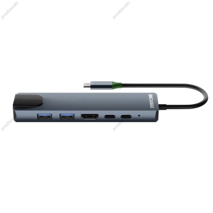USB-Хаб ZAMAX 6в1 Type-C to HDMI+PD+USB C+USB3.0+USB3.1+RJ45 Space Grey