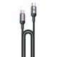 Кабель Yesido CA186 Flash Fast Cable Type-C to Type-C 2400W 5A 2m Black