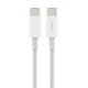 Кабель Rock Z20 Nylon Cable Type-C to Type-C 60W 3A 1m White
