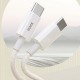 Кабель Rock Z20 Nylon Cable Type-C to Type-C 60W 3A 1m White