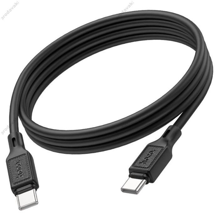 Кабель HOCO X90 Cool silicone charging data cable Type-C to Type-C 60W 3A 1m Black