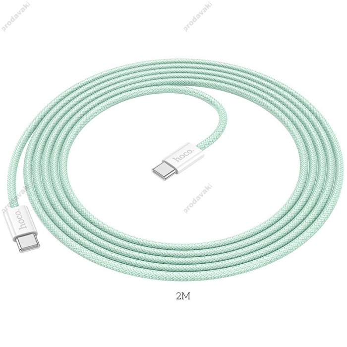 Кабель HOCO X104 Source charging data cable Type-C to Type-C 60W 2m Green