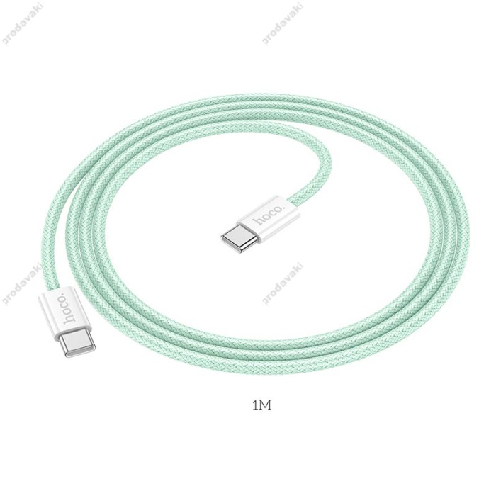 Кабель HOCO X104 Source charging data cable Type-C to Type-C 60W 3A 1m Green