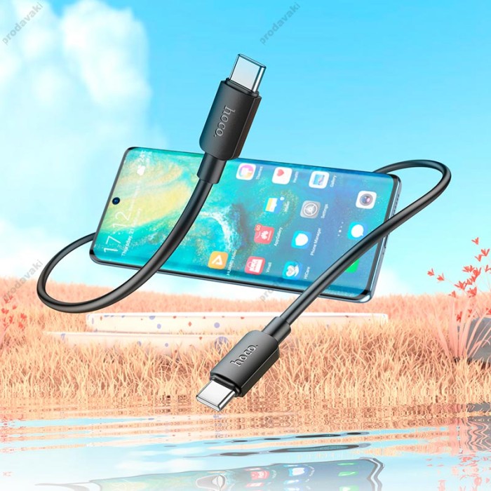 Кабель HOCO X96 Hyper fast charging data cable Type-C to Type-C 60W 3A 1m Black