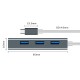 USB-Хаб Onten 95118U Multifunction Adapter 4в1 Type-C to 4xUSB 3.0 Grey