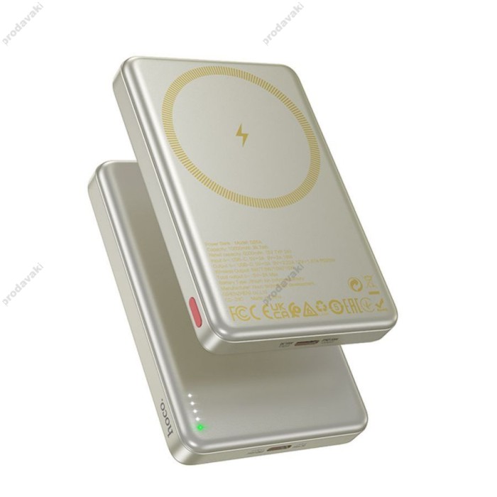 Повербанк портативний акумулятор Power bank Hoco Q34 magnetic MagSafe магнітний 20W 10000 mAh Titanium gold