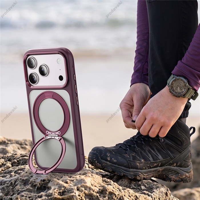 Чохол ROCK Guard Touch Rotating Series Magnetic Protection iPhone 18 Pro Max / 17 Pro Max Burgundy