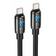 Кабель HOCO U143 Joy charging data cable Type-C to Type-C 240W 5A 1.2m Black