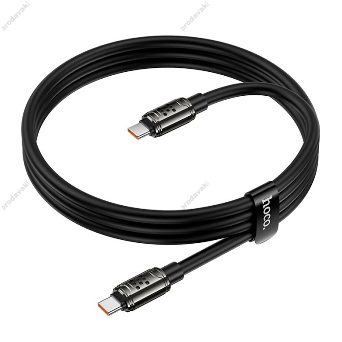 Кабель HOCO U143 Joy charging data cable Type-C to Type-C 240W 5A 1.2m Black