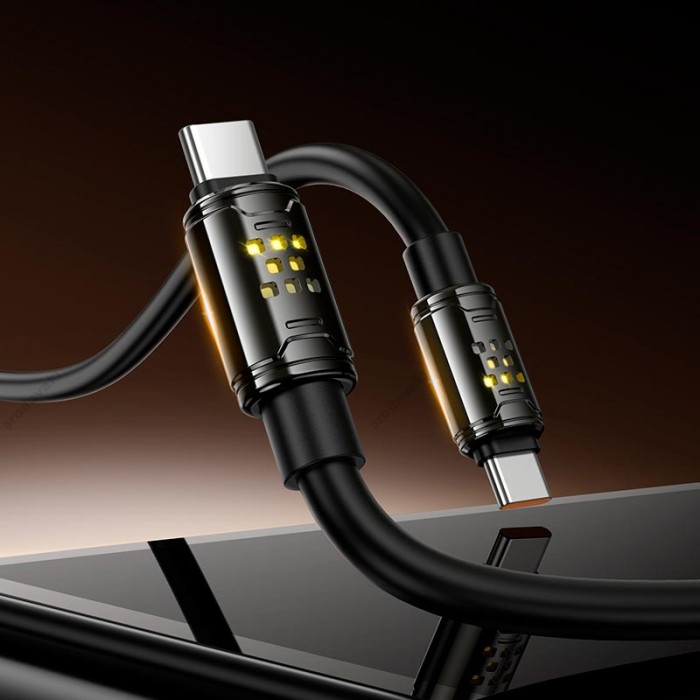 Кабель HOCO U143 Joy charging data cable Type-C to Type-C 240W 5A 1.2m Black