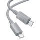 Кабель HOCO X107 Favor charging data cable Type-C to Type-C 60W 3A 1m Grey