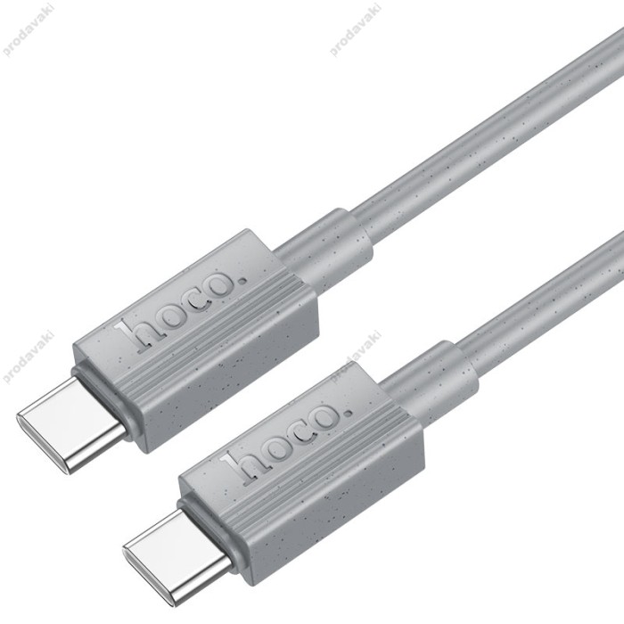 Кабель HOCO X107 Favor charging data cable Type-C to Type-C 60W 3A 1m Grey