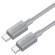 Кабель HOCO X107 Favor charging data cable Type-C to Type-C 60W 3A 1m Grey