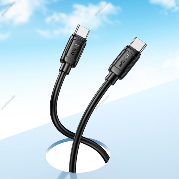 Кабель HOCO X115 Surpass fast charging data cable Type-C to Type-C 240W 5A 1m Black