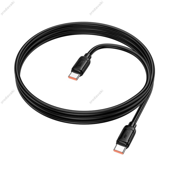 Кабель HOCO X115 Surpass fast charging data cable Type-C to Type-C 240W 5A 1m Black