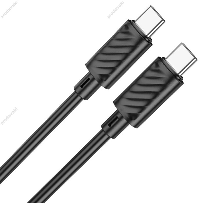 Кабель HOCO X88 Gratified charging data cable Type-C to Type-C 60W 3A 1m Black