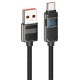Кабель HOCO U137 Line charging data cable with display USB to Type-C 66W 5A 1.2m Black