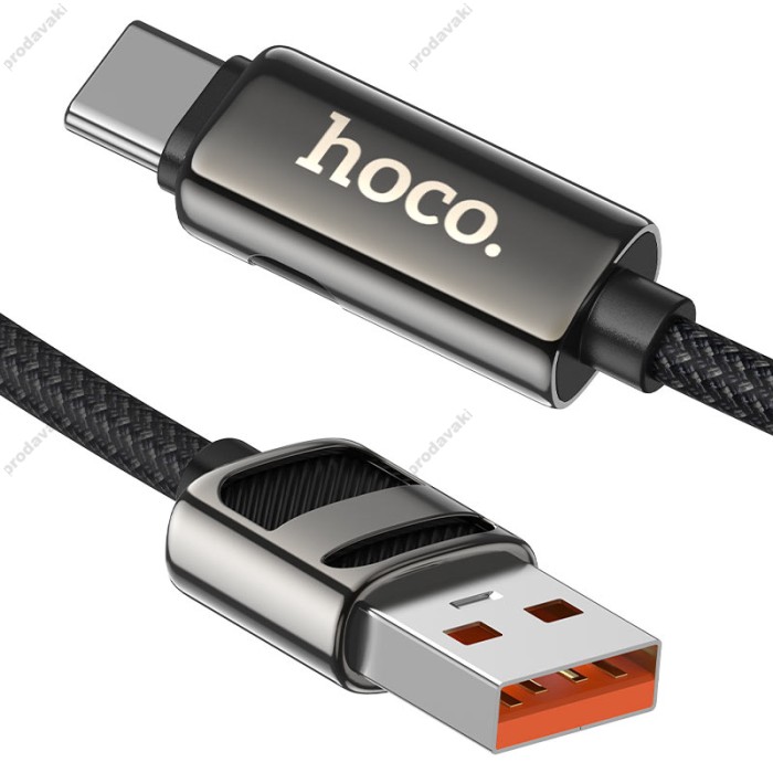 Кабель HOCO U137 Line charging data cable with display USB to Type-C 66W 5A 1.2m Black