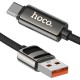 Кабель HOCO U137 Line charging data cable with display USB to Type-C 66W 5A 1.2m Black