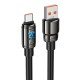 Кабель HOCO U143 Joy charging data cable with display USB to Type-C 5A 1.2m Black