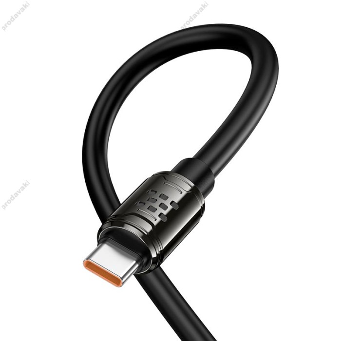 Кабель HOCO U143 Joy charging data cable with display USB to Type-C 5A 1.2m Black