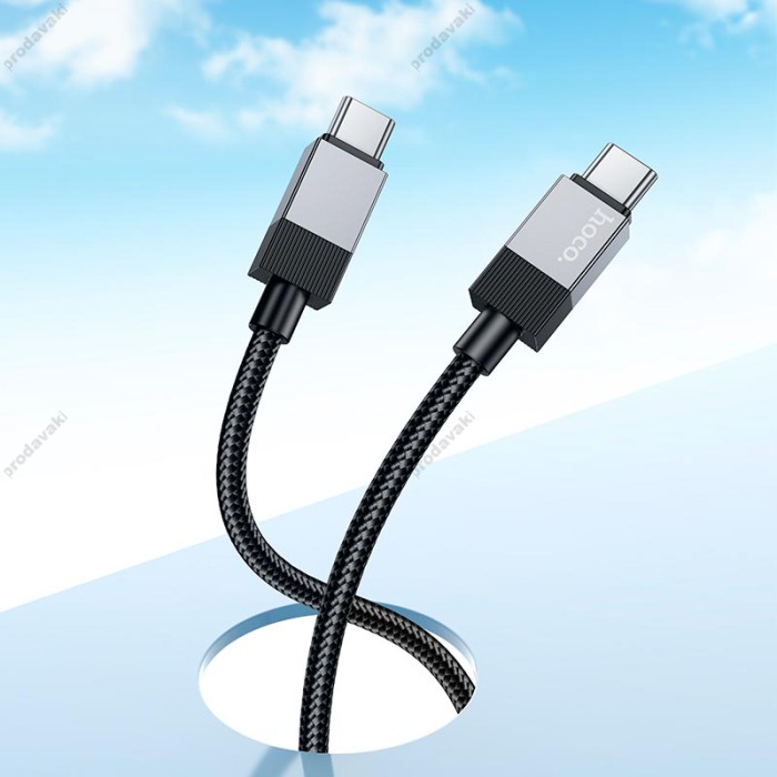 Кабель HOCO X110 Honorific charging data cable Type-C to Type-C 60W 3A 1m Black