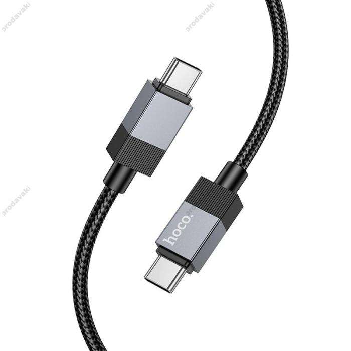 Кабель HOCO X110 Honorific charging data cable Type-C to Type-C 60W 3A 1m Black
