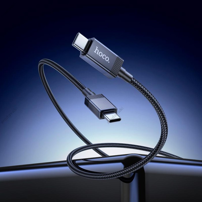 Кабель HOCO X118 Generous charging data cable with display Type-C to Type-C 60W 3A 1m Black