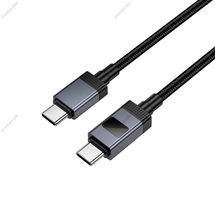 Кабель HOCO X118 Generous charging data cable with display Type-C to Type-C 60W 3A 1m Black