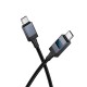 Кабель HOCO X118 Generous charging data cable with display Type-C to Type-C 60W 3A 1m Black