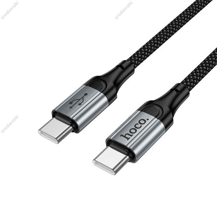 Кабель HOCO X121 Nuevo charging data cable Type-C to Type-C 60W 3A 1.5m Black