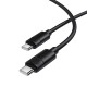 Кабель Borofone BX123 Silicone Cable Type-C to Type-C 60W 3A 1m Black