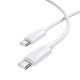 Кабель Borofone BX123 Silicone Cable Type-C to Type-C 60W 3A 1m White
