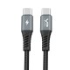 Кабель Veron C09s Nylon Cable Type-C to Type-C 60W 3A 0.25m Black