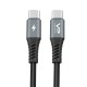 Кабель Veron C09 Nylon Cable Type-C to Type-C 60W 3A 1m Black