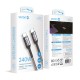 Кабель Veron CC14 Nylon Cable Type-C to Type-C 240W 5A 1m Black