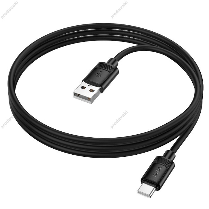 Кабель HOCO X122 Benefit silicone charging data cable USB to Type-C 3A 1m Black