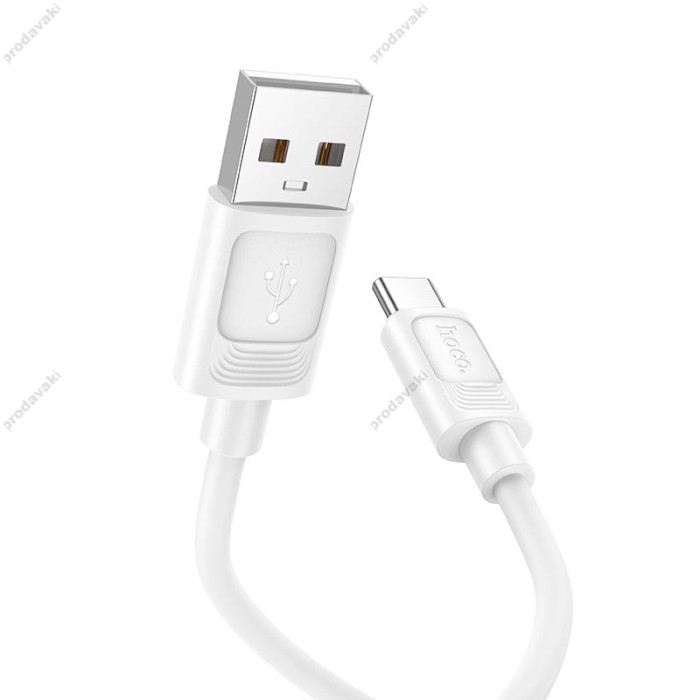 Кабель HOCO X122 Benefit silicone charging data cable USB to Type-C 3A 1m White